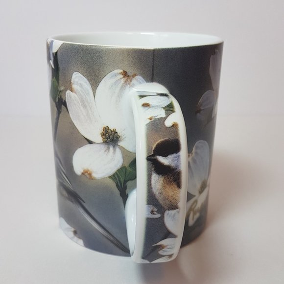 "Springtime Chickadees" by Russell Cobane Reflective Art Porcelain Mug Teacup - Picture 4 of 16